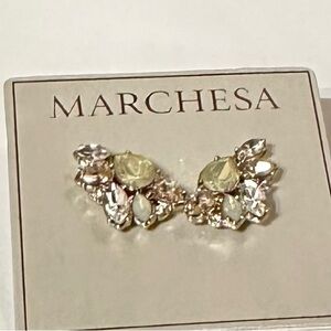 Contemporary rhinestone pierced earrings new with tags